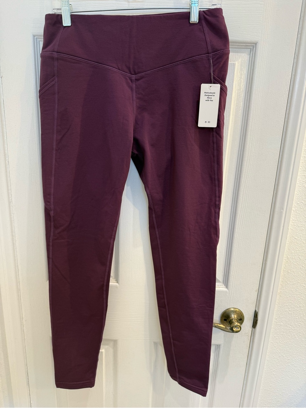 NWT Baleaf Purple Fleece Lined Leggings Size Large